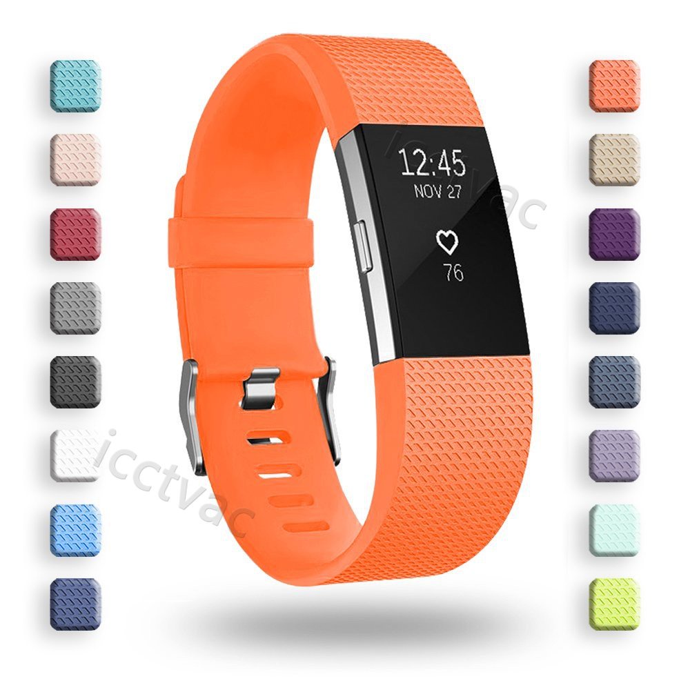 Fitbit Charge 2錶帶 運動手環錶帶 矽膠運動錶帶 Charge2 彩色替換錶帶 智能手錶腕帶 防水防汗錶