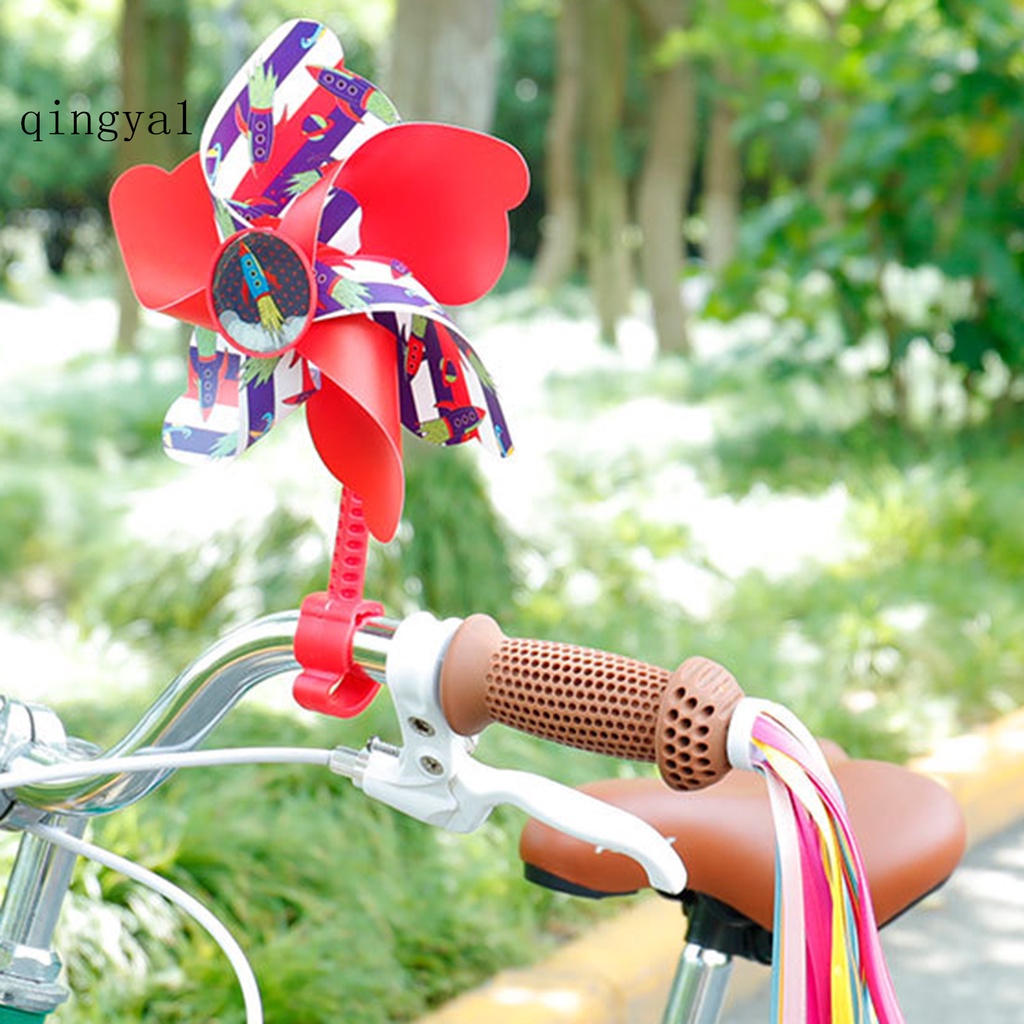 【熱賣】自行車風車卡通彩色多用途通用裝飾長/短桿愛心花朵兒童自行車車把風車三輪車騎行配件