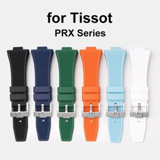 TISSOT 矽膠錶帶適用於天梭 PRX 系列錶帶 12 毫米橡膠手鍊女士男士錶帶防水柔軟運動錶帶手錶配件