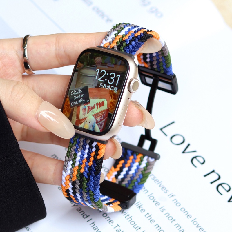 Redmi Watch 4 3 Active 2 Lite 適用於 Realme Watch 3 2折疊釦編織尼龍錶帶