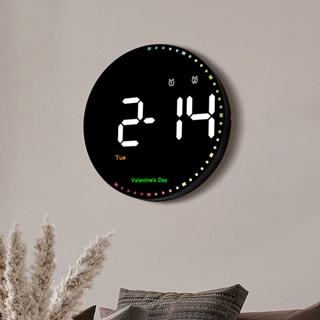 10寸掛牆時鐘 數字電子鐘 萬年曆掛鐘 客廳簡約裝飾 led時鐘 炫彩靈動鐘錶