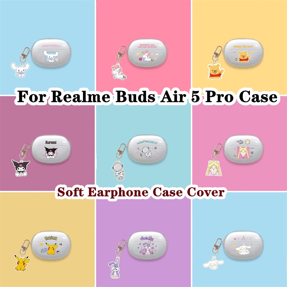 [有貨]適用於 Realme Buds Air 5 Pro 保護套可愛卡通透明適用於 Realme Buds Air 5