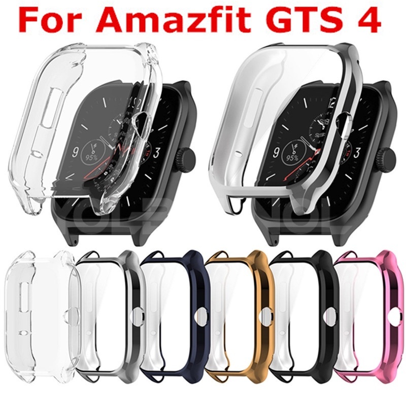 Amazfit GTS 4 智能手錶電鍍 TPU 軟蓋全屏保護殼  Huami Amazfit GTS4 保护套 全包