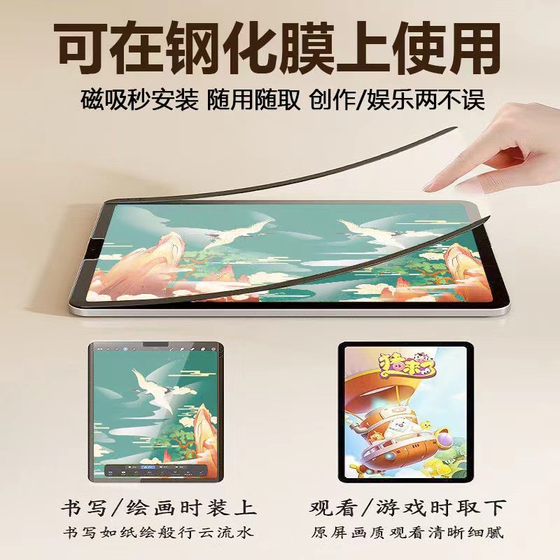 磁吸式 類紙膜 保護貼 適用 iPad Air5 Air4 10 9 8 7 6 pro mini6 手寫繪畫磨砂