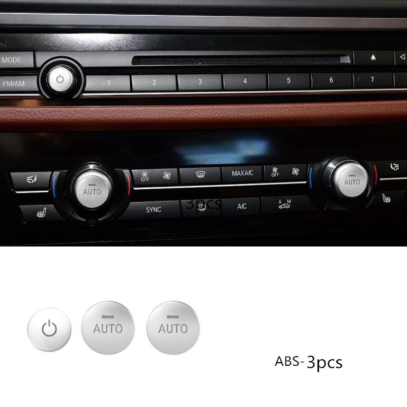 BMW 3 件裝汽車空調旋鈕音量音頻控制按鈕蓋貼紙適用於寶馬 F11 X5 F15 X6 F16 F10 F18 F12