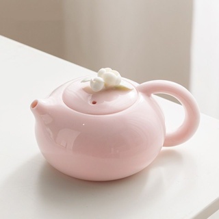 陶瓷茶壺 家用 泡茶壺 單壺 下午茶 粉色泡茶器 功夫茶具 西施壺