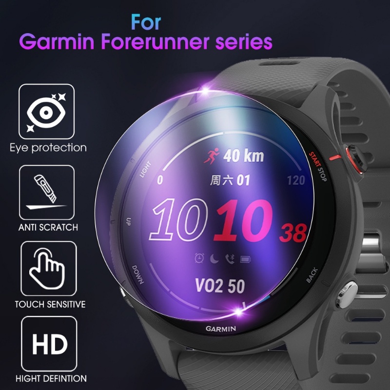 [精選] Garmin Forerunner 系列手錶屏幕保護配件高清防指紋水凝膠膜防刮手錶軟膜紫色護眼鋼化膜