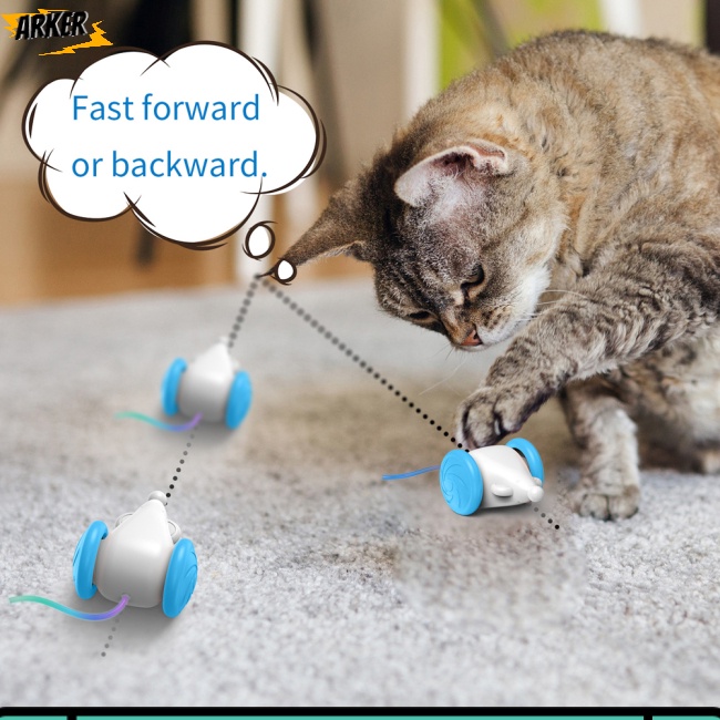 Ak Pet 智能電動老鼠玩具室內貓防咬自玩鼠標預告片帶 Led 變色尾巴