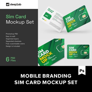 6款手機SIM卡外觀圖案設計展示Ps貼圖樣機範本素材