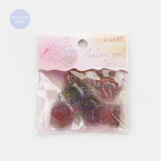 日本 BGM 散裝PVC透明封蠟章造型貼紙包/ 夢/ 花園/ 18入 eslite誠品