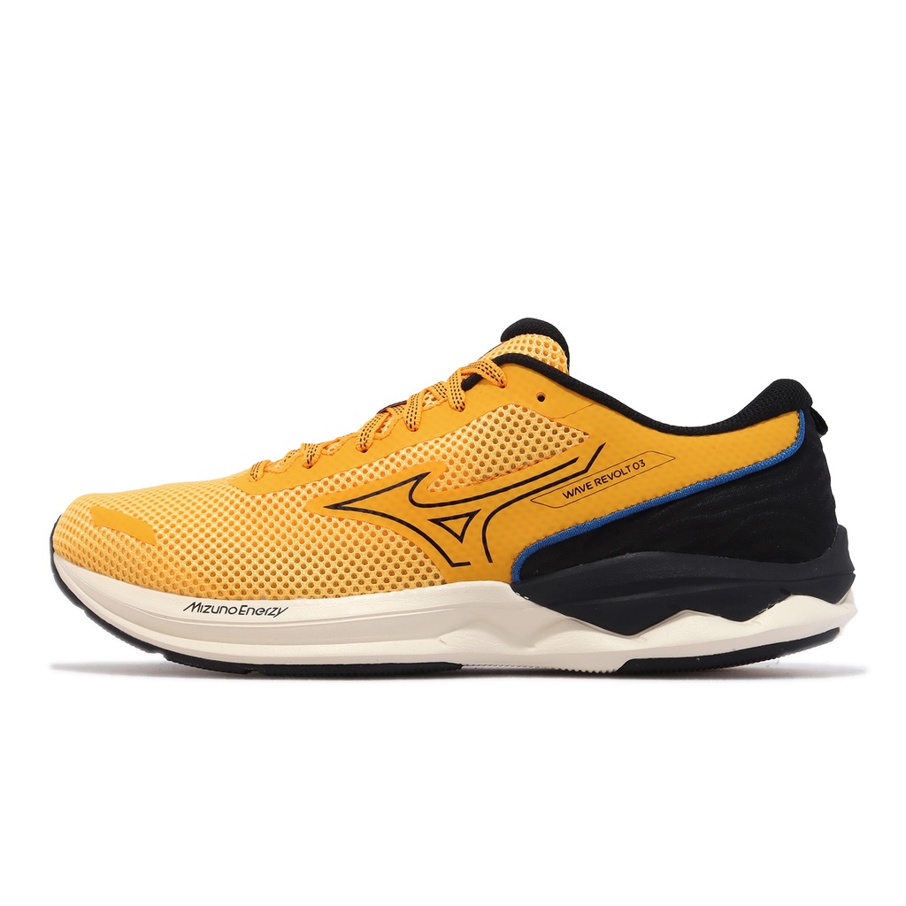 Mizuno 慢跑鞋 Wave Revolt 3 黃 黑 美津濃 入門款 男鞋 運動鞋【ACS】 J1GC2381-54