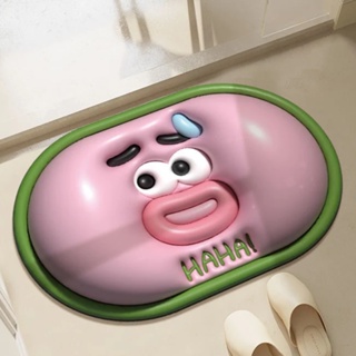 （現貨）卡通3D視覺膨脹表情 防滑吸水地墊 衛生間門口腳墊 浴室防滑墊 進門地墊 腳踏墊