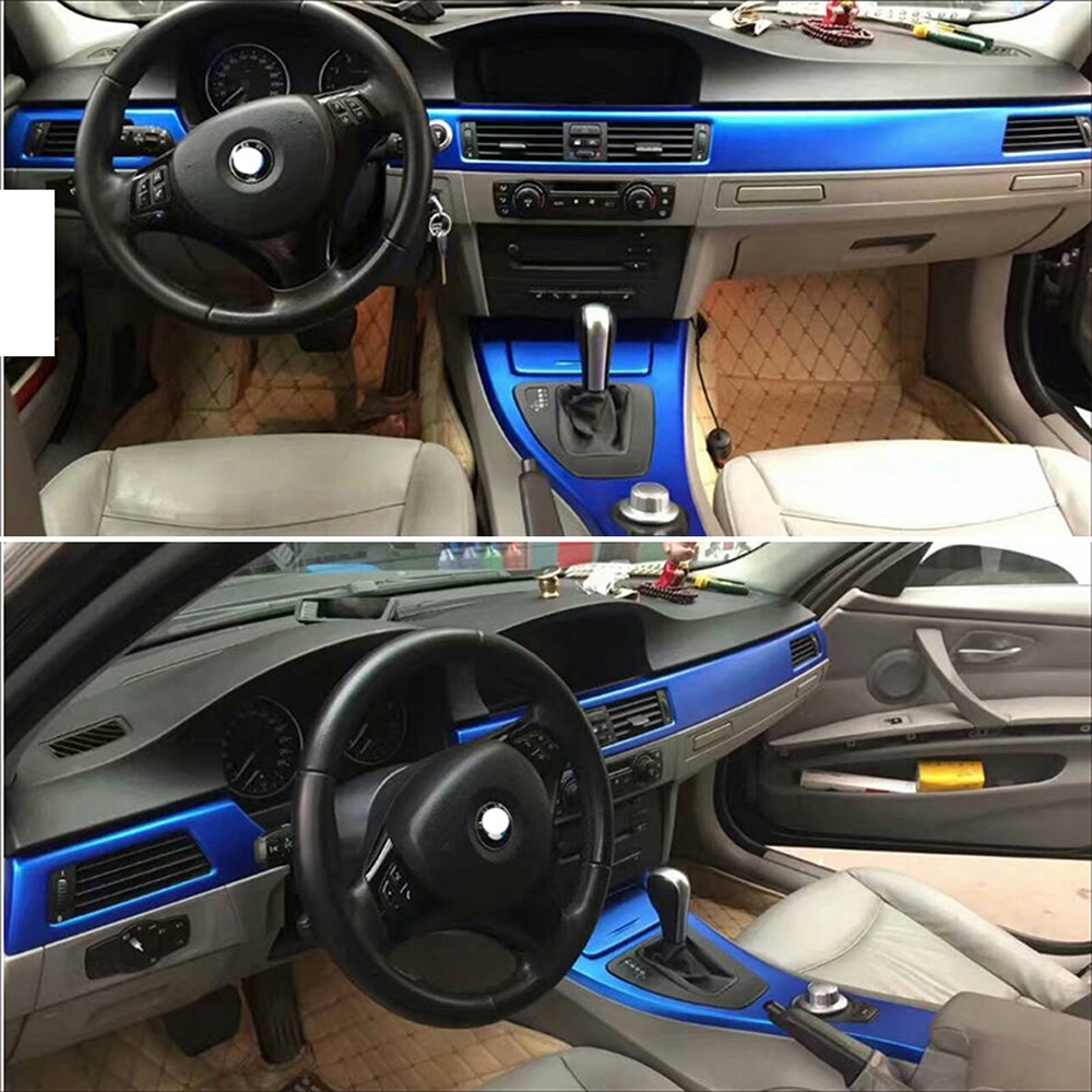 BMW 適用於寶馬 3 系 E90 4 門內飾中央控制面板門把手碳纖維貼紙貼花汽車造型配件