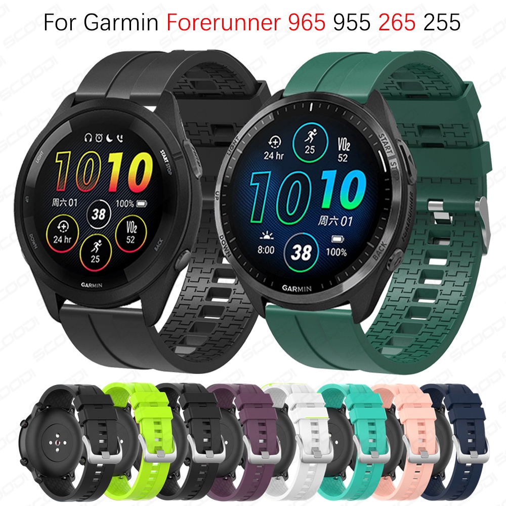 22 毫米軟矽膠運動錶帶適用於 Garmin Forerunner 965 955 265 255 錶帶手鍊錶帶