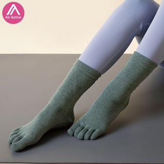 Air active 瑜伽襪防滑中筒瑜伽襪加長五指運動襪子