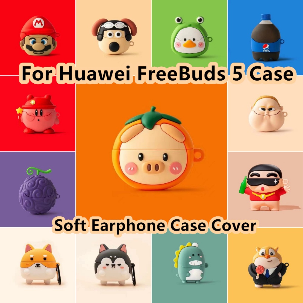 現貨! 適用於華為 FreeBuds 5 保護套時尚卡通系列適用於華為 FreeBuds 5 保護套軟耳機保護套