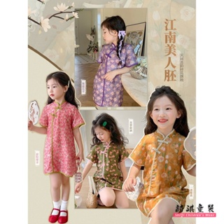 女童旗袍洋裝夏季公主風新中式可愛洋氣時尚中國風女孩網紅裙子