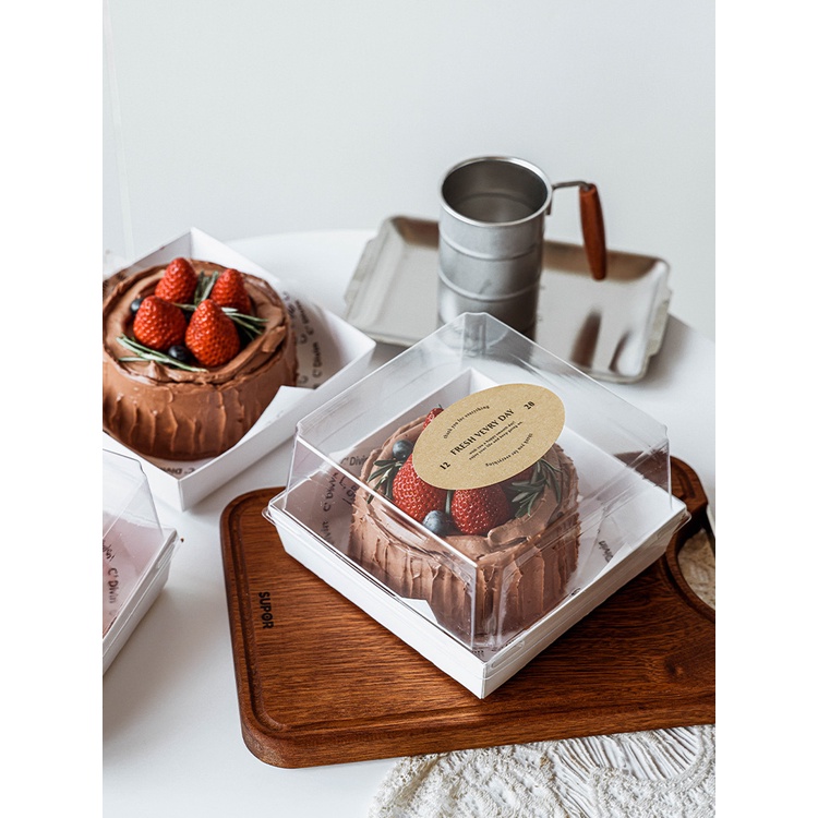 [現貨5入裝] 5寸透明蛋糕盒 甜點盒 烘焙包裝盒 生日蛋糕盒 透明蛋糕盒 4吋蛋糕盒 肉桂捲盒