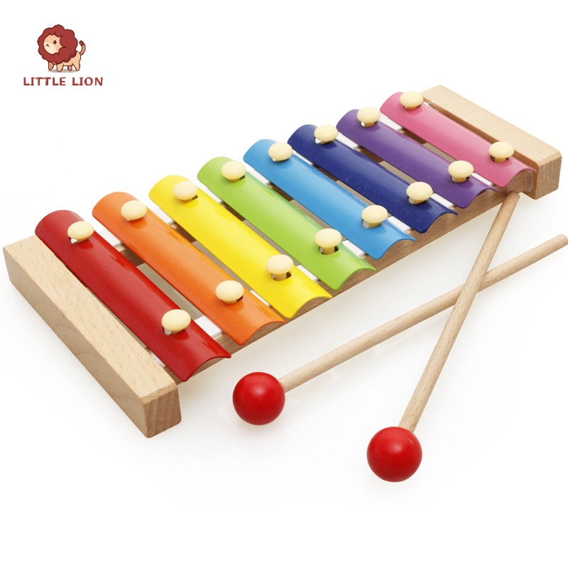 【小獅子】木質八音琴 敲琴 音樂玩具 早教木琴打擊樂器 音樂教具 樂器玩具 嬰兒玩具音樂 兒童音樂玩具 敲琴玩具