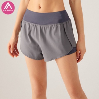Air Active 女夏季新款休閒速乾透氣防走光假兩件口袋運動健身瑜伽短褲熱褲