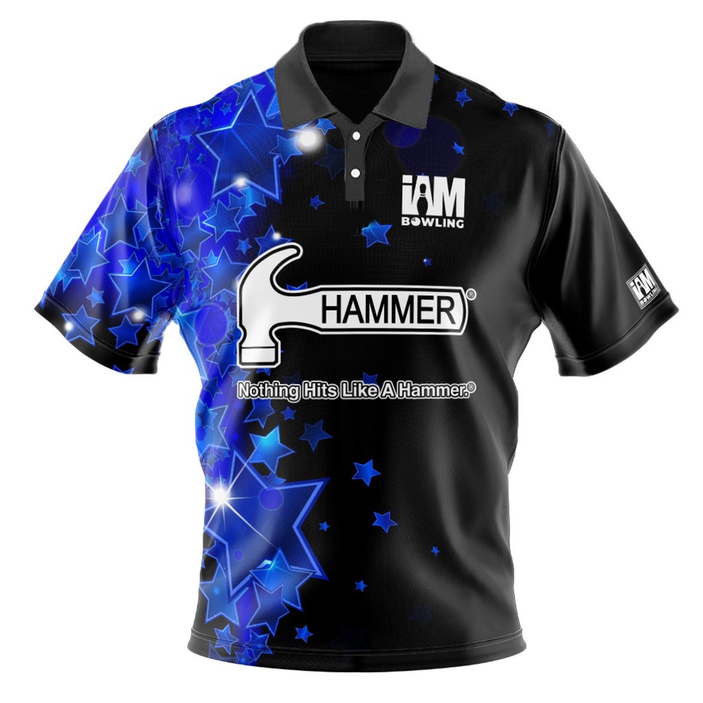 2024 Hammer DS 保齡球設計 3D Polo 衫休閒戶外寬鬆短袖 T 恤