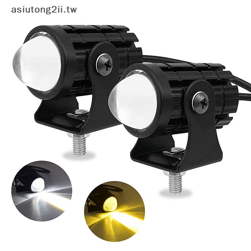 [asiutong2ii] 適用於越野車船卡車霧燈白色黃色 12V 1/2PCS 雙色摩托車 LED 頭燈工作射燈 [T