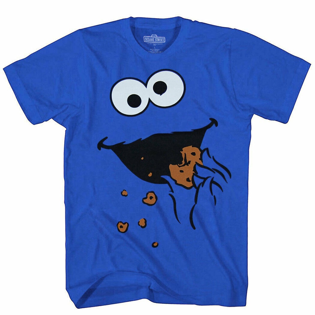 卡通動畫芝麻街Sesame Street艾摩ELMO大鳥甜餅怪呼呼豬短袖夏季男士純棉圓領短袖T恤