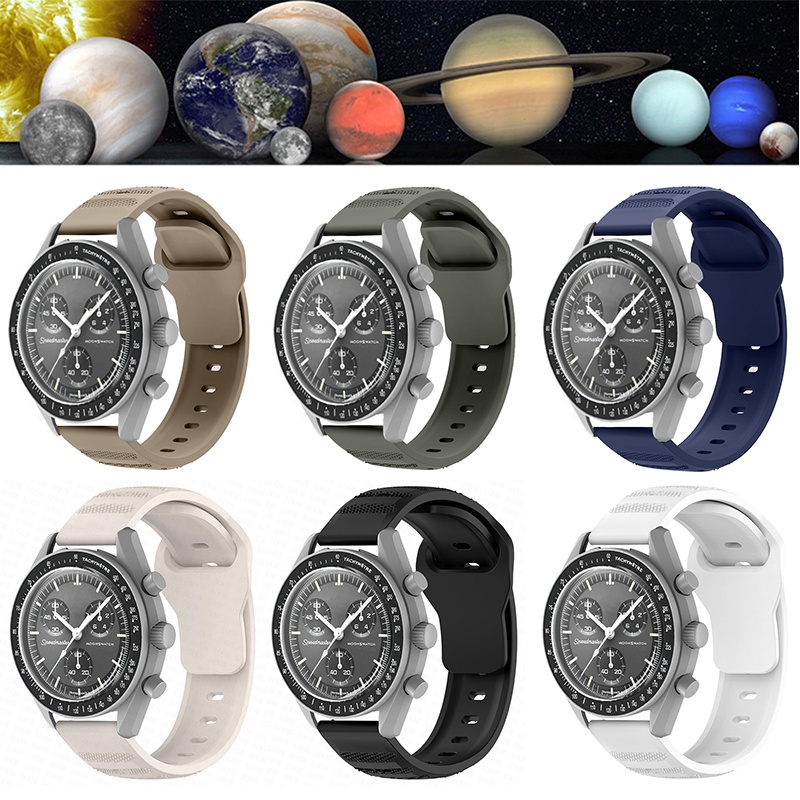 歐米茄矽膠運動錶帶適用於超霸 Moonwatch 快速釋放錶帶替換手鍊男士女士 20 毫米