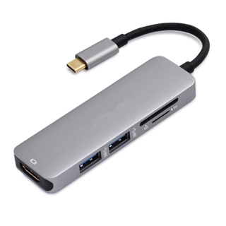 Usb 3.1 Type-C 集線器轉 HDMI 兼容適配器 4K Thunderbolt 3 USB C 集線器 TF