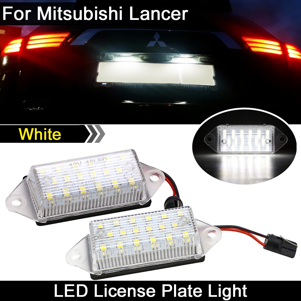 2 件裝白色 LED 牌照燈牌照燈適用於三菱藍瑟 2003-2017 Lancer Evolution X 2007-2