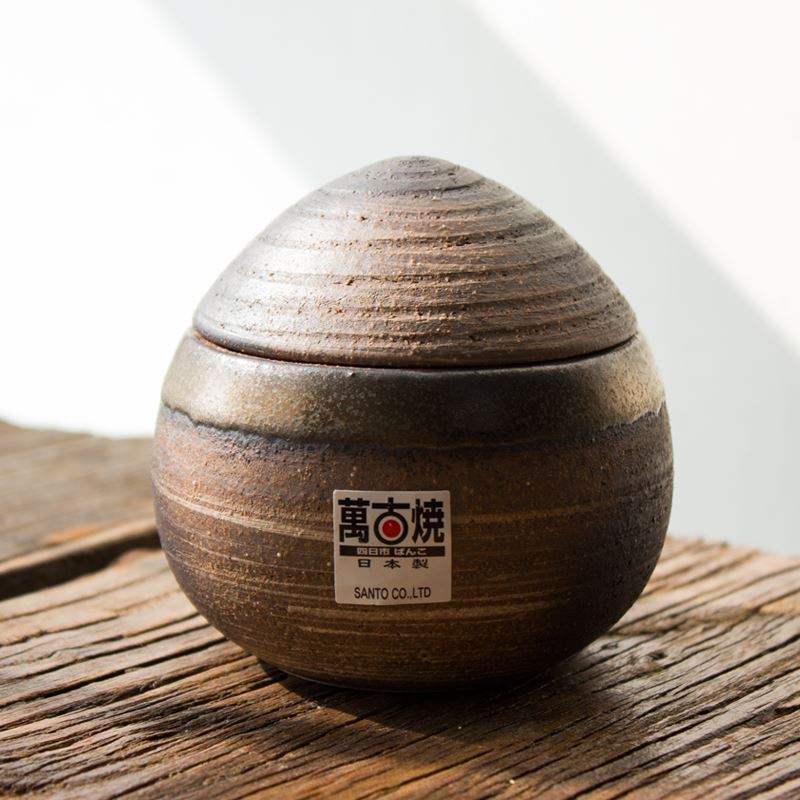 日本進口萬古燒金彩小盅茶碗蒸隔水燉盅蛋盅養生手工陶土蒸蛋碗