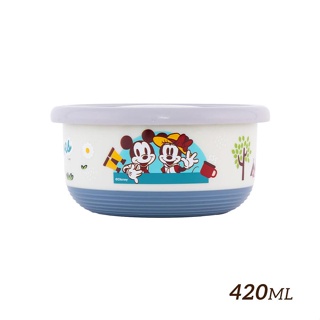 HOUSUXI迪士尼米奇米妮系列不鏽鋼雙層隔熱碗/ 420ml eslite誠品