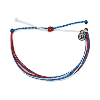 Pura Vida 美國手工 RED WHITE BLUE紅白和藍 基本繽紛款可調式手鍊 eslite誠品