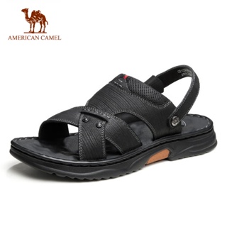 American CAMEL 男士夏季舒適透氣商務運動休閒戶外皮涼鞋