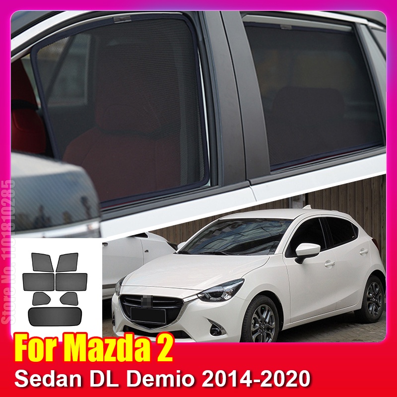 MAZDA 適用於馬自達 2 掀背車 DJ Demio 2014-2020 車窗遮陽板前擋風玻璃後側窗簾遮陽板遮陽板