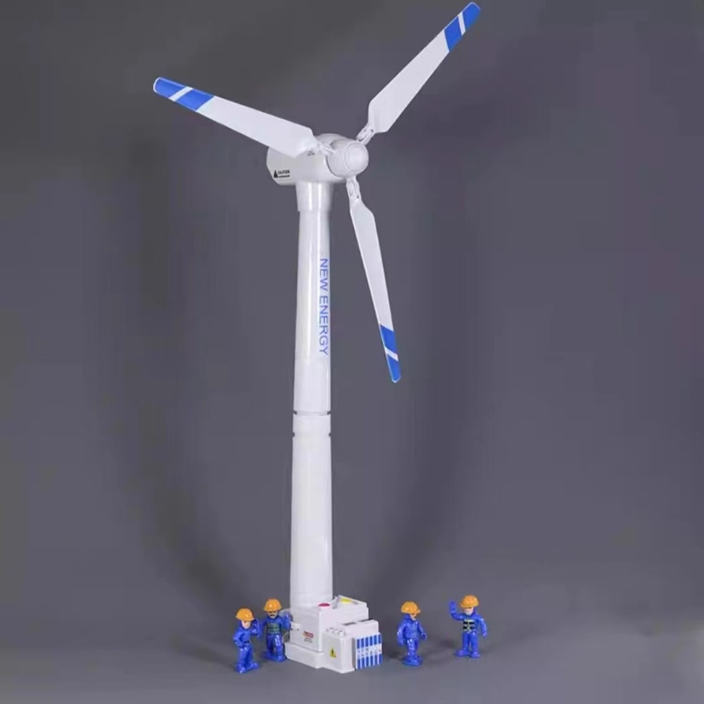 【現貨】❤新品❤兒童 風力發電 風車玩具 模型 發條旋轉 發電機 發電機玩具  仿真手搖 回力旋轉大風車