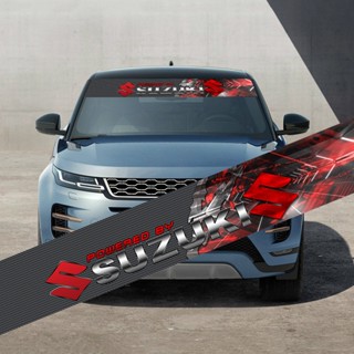 SUZUKI 130 * 21 釐米碳纖維汽車前擋風玻璃貼紙汽車後窗裝飾徽章貼花適用於鈴木 Raider 150 Swi