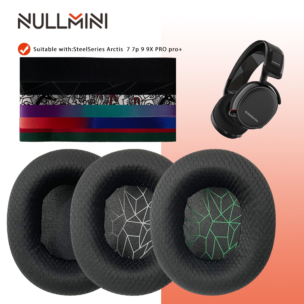Nullmini 替換耳墊適用於 SteelSeries Arctis 7 9 PRO 耳機套頭帶耳機耳罩
