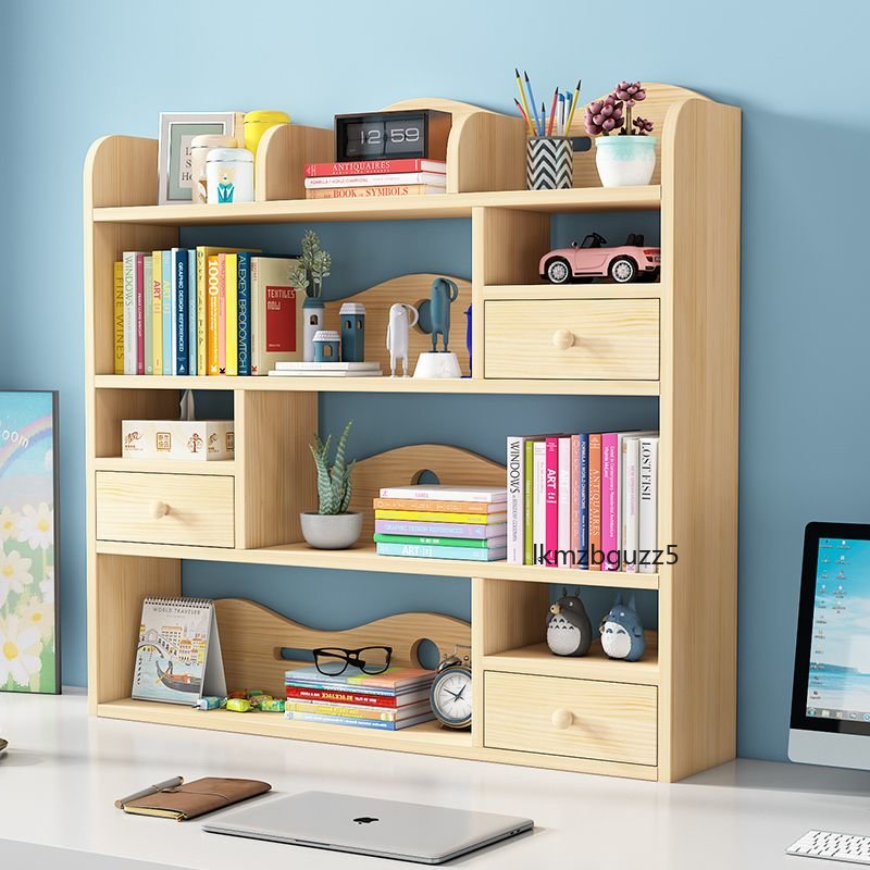 簡易 全實木書櫃 置物架置物櫃 學生書架 整理收納架 松木多層飄窗儲物櫃 桌面置物架