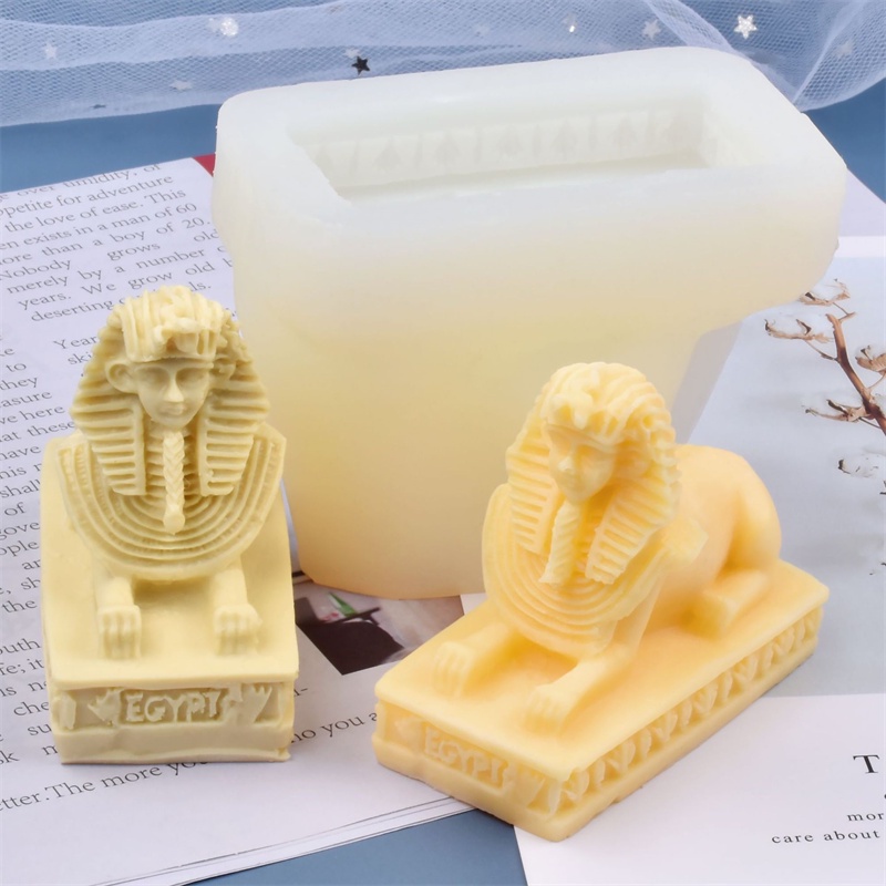 埃及法老女王蠟燭矽膠模具手工皂膏樹脂矽膠模具家居裝飾蠟燭製作用品