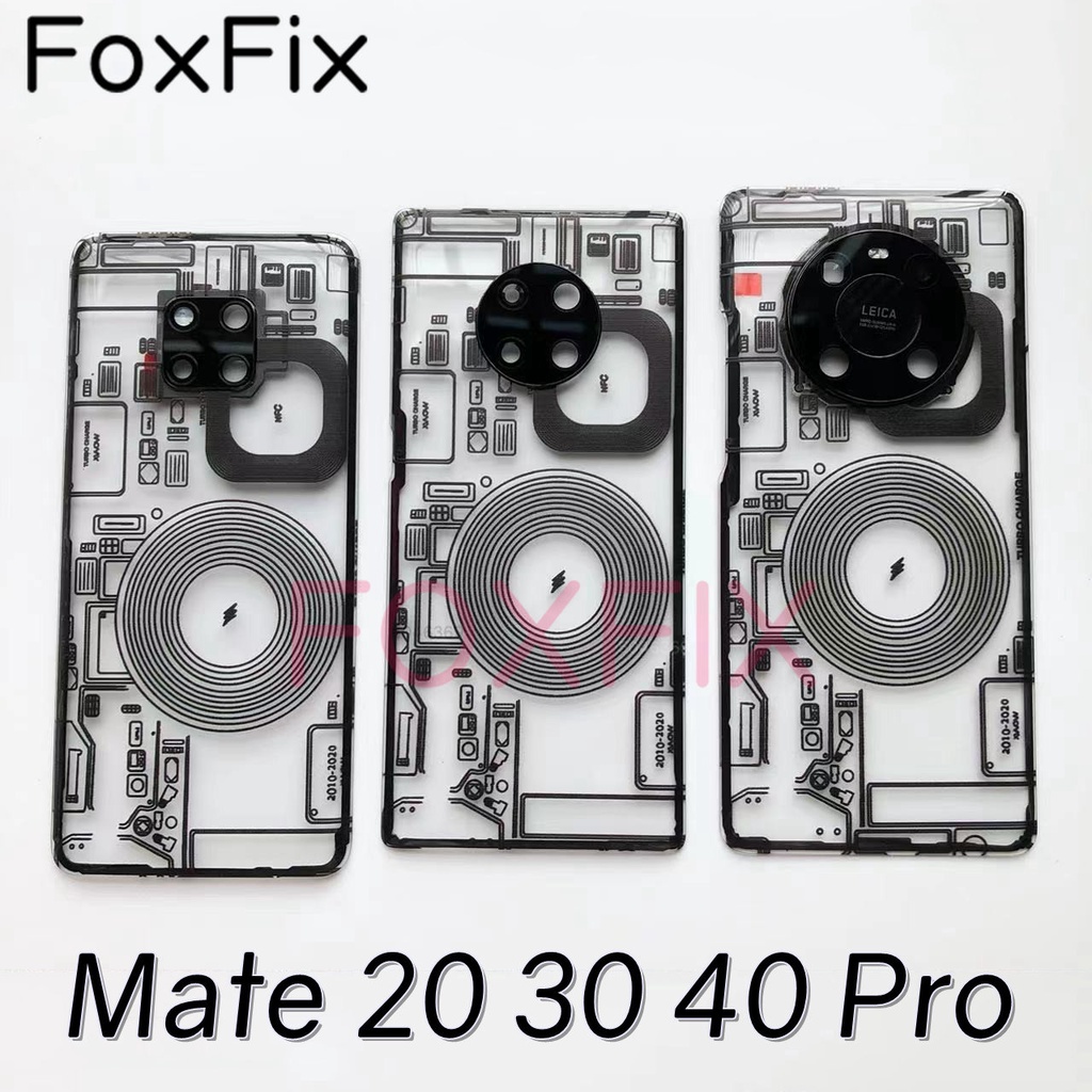 華為 Mate 20 30 40 Pro 玻璃後蓋電池門板後殼帶相機鏡頭更換+不干膠貼紙
