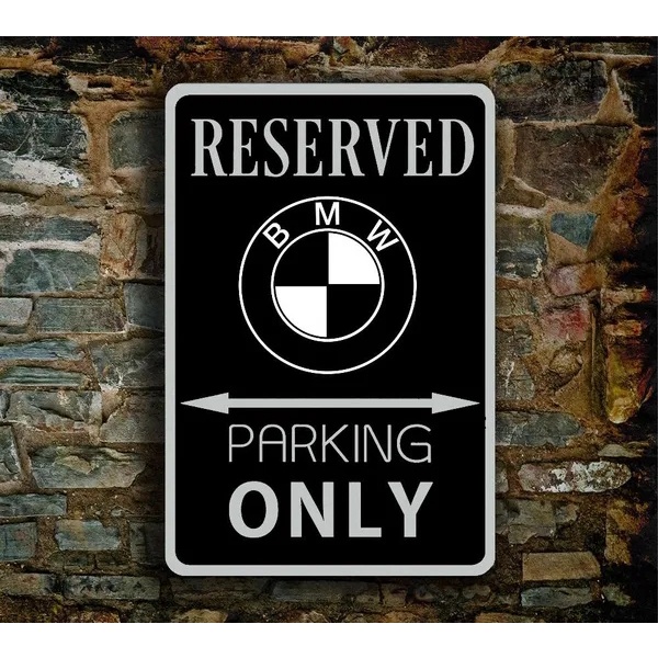 BMW 寶馬汽車標誌停車標誌金屬標誌復古錫家居牆壁裝飾復古金屬藝術海報尺寸 8 X 12 英寸