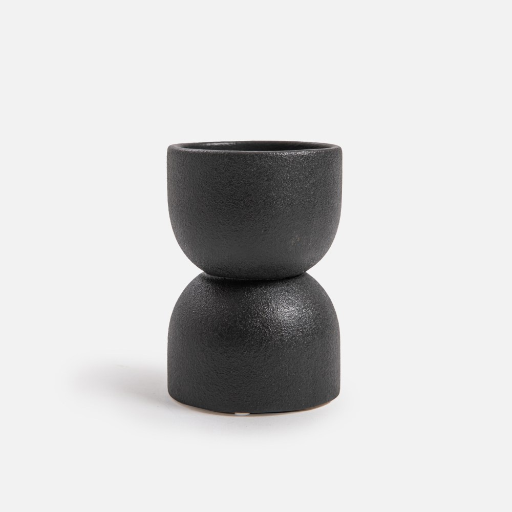 【HOLA】瑞典DBKD POST陶瓷燭杯 鐵黑