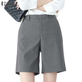 Zanzea 女式韓版通勤時尚西裝短褲高腰顯瘦職業七分褲休閒褲