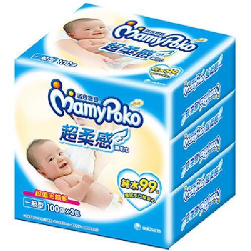 滿意寶寶 超柔感純水濕巾-一般型(100片X3包/組)[大買家]