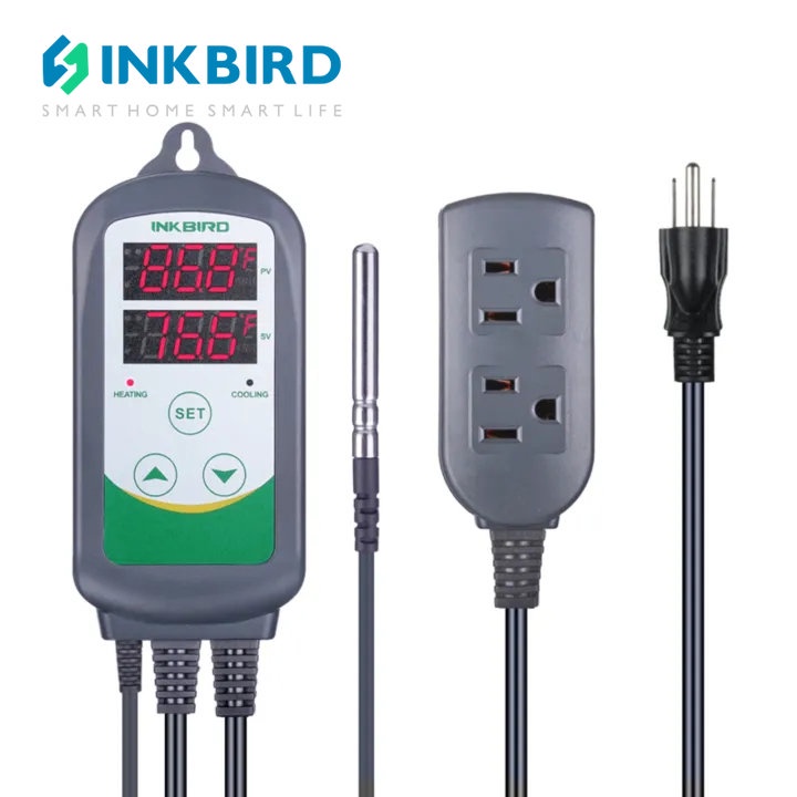 Inkbird ITC-308 孵化器多功能 220V 數字溫度控制器恆溫器,帶加熱和冷卻雙繼電器,用於孵化溫室發酵罐