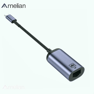 Arnelian Type-C 轉 Rj45 網絡端口適配器電纜 100mbps Usb C 公頭轉網卡免驅動網絡兼容
