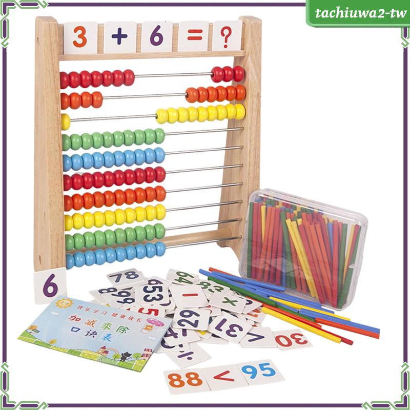 [TachiuwaecTW] 木製算盤 10 排教育兒童算盤學齡前早期發展