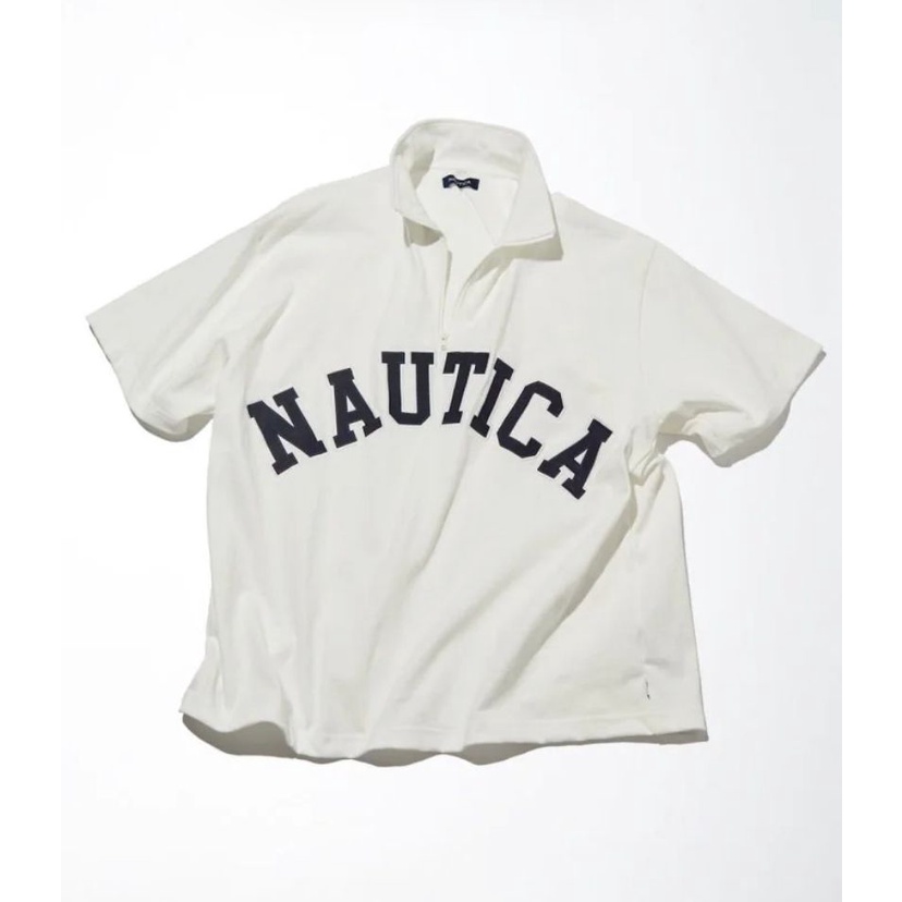 NAUTICA  Arch Logo Half Zip S/S Tee