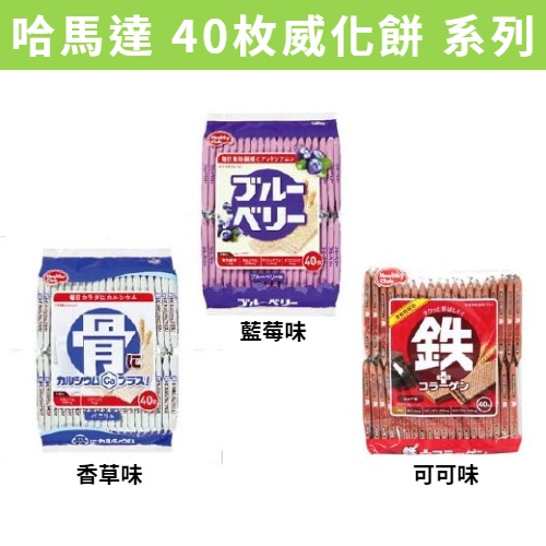 [藍天小舖] 滿額免運 現貨~附發票~團購~Hamada 哈馬達 40枚巧克力味／香草風味／藍莓味威化餅 日本 餅乾